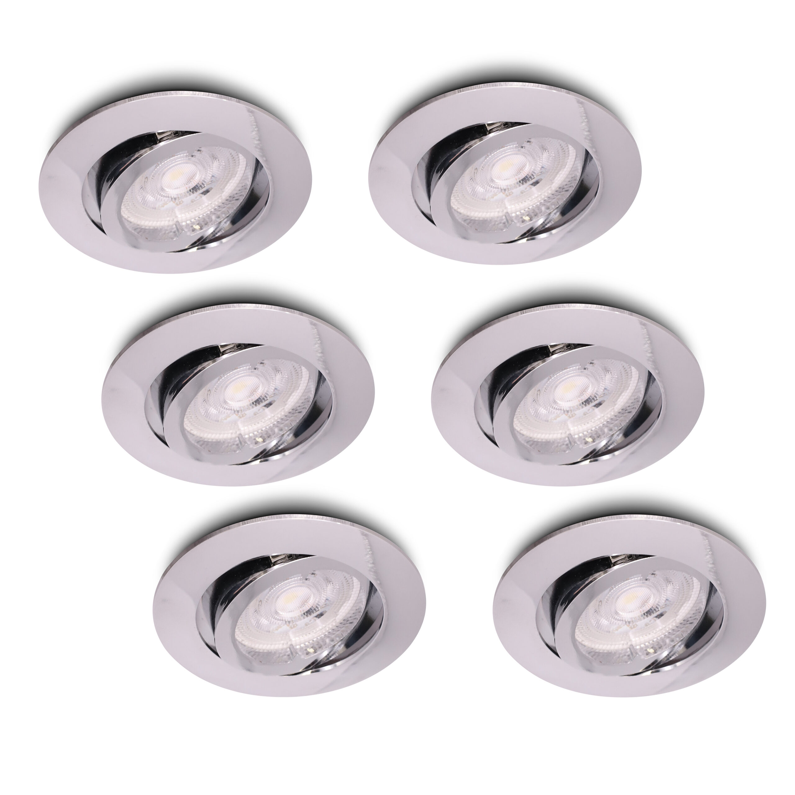 vrijgesteld Auroch tolerantie Complete set 6 stuks LED-spot Monti chroom GU10 dimbaar 4.2 Watt - Led  Wereld