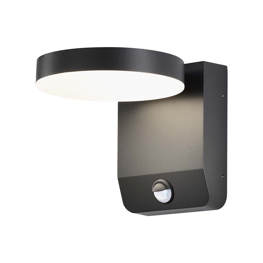 LED-wandlamp met sensor zwart 17W warm-wit| Led Wereld